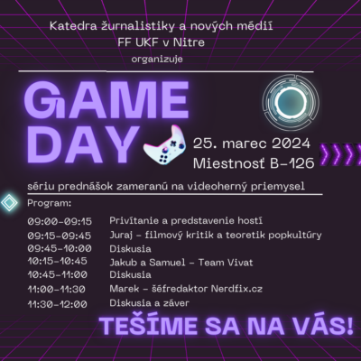 Séria prednášok Game Day – 25. marca